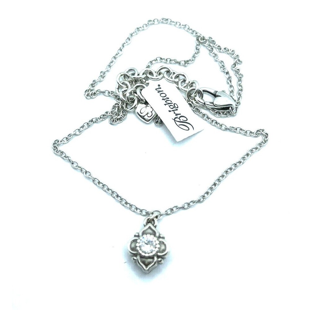 Brighton ALCAZAR Crystal Star Toledo Chain Silver Necklace 18" NWT